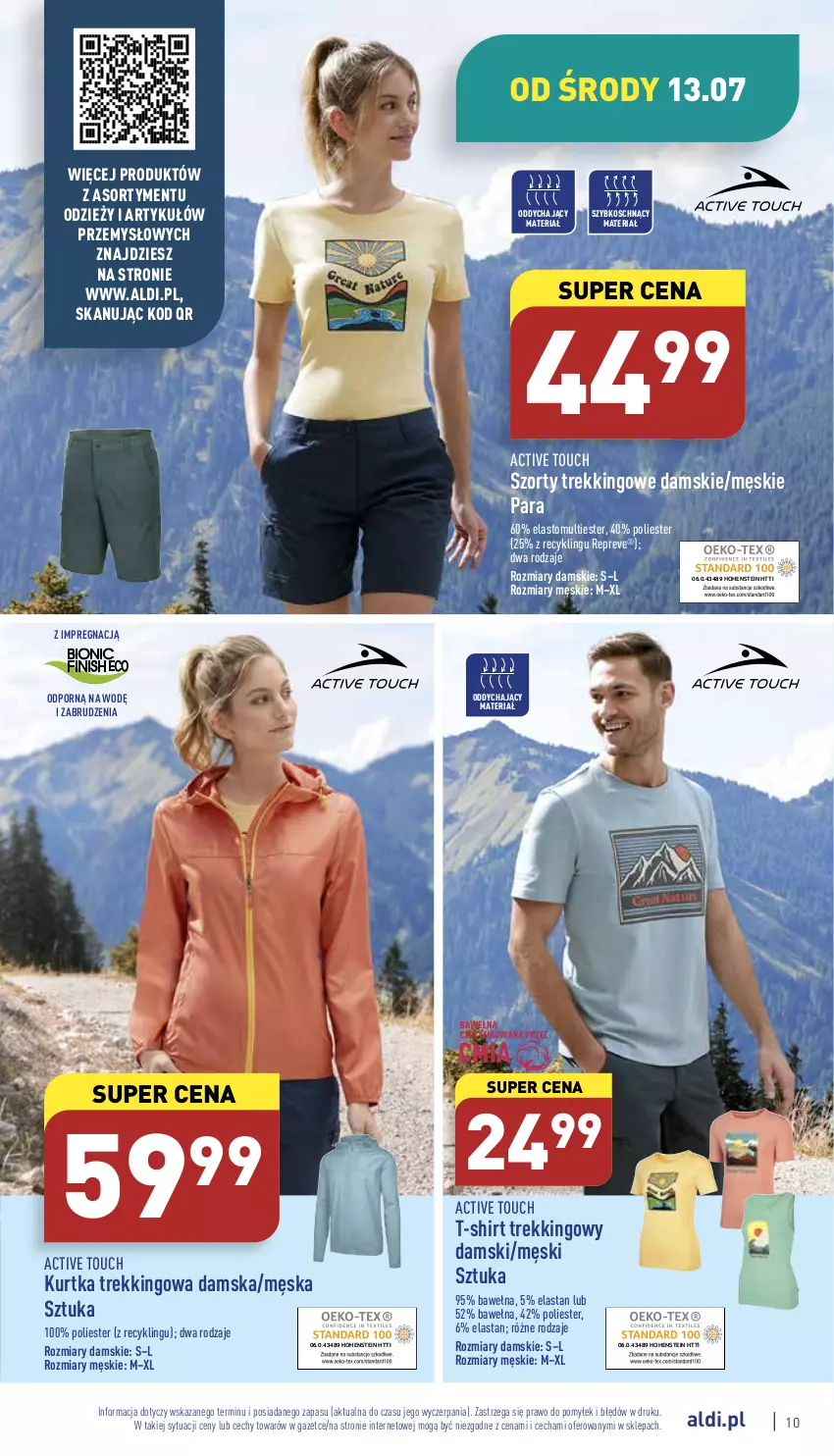 Gazetka promocyjna Aldi - Zaplanuj zakupy wcześniej - ważna 13.07 do 16.07.2022 - strona 10 - produkty: Kurtka, Por, Szorty, T-shirt, Wełna