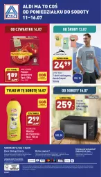 Gazetka promocyjna Aldi - Zaplanuj zakupy wcześniej - Gazetka - ważna od 16.07 do 16.07.2022 - strona 15 - produkty: Por, O nas, T-shirt, Mleczko, Kuchenka mikrofalowa, Putzmeister, King’s Crown, Biuro, Fa