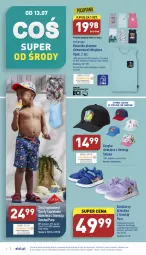 Gazetka promocyjna Aldi - Zaplanuj zakupy wcześniej - Gazetka - ważna od 16.07 do 16.07.2022 - strona 3 - produkty: Sneakersy, Szorty, Kosz, Czapka, Koszulka, Wełna, Strój kąpielowy, Dzieci, Pocopiano