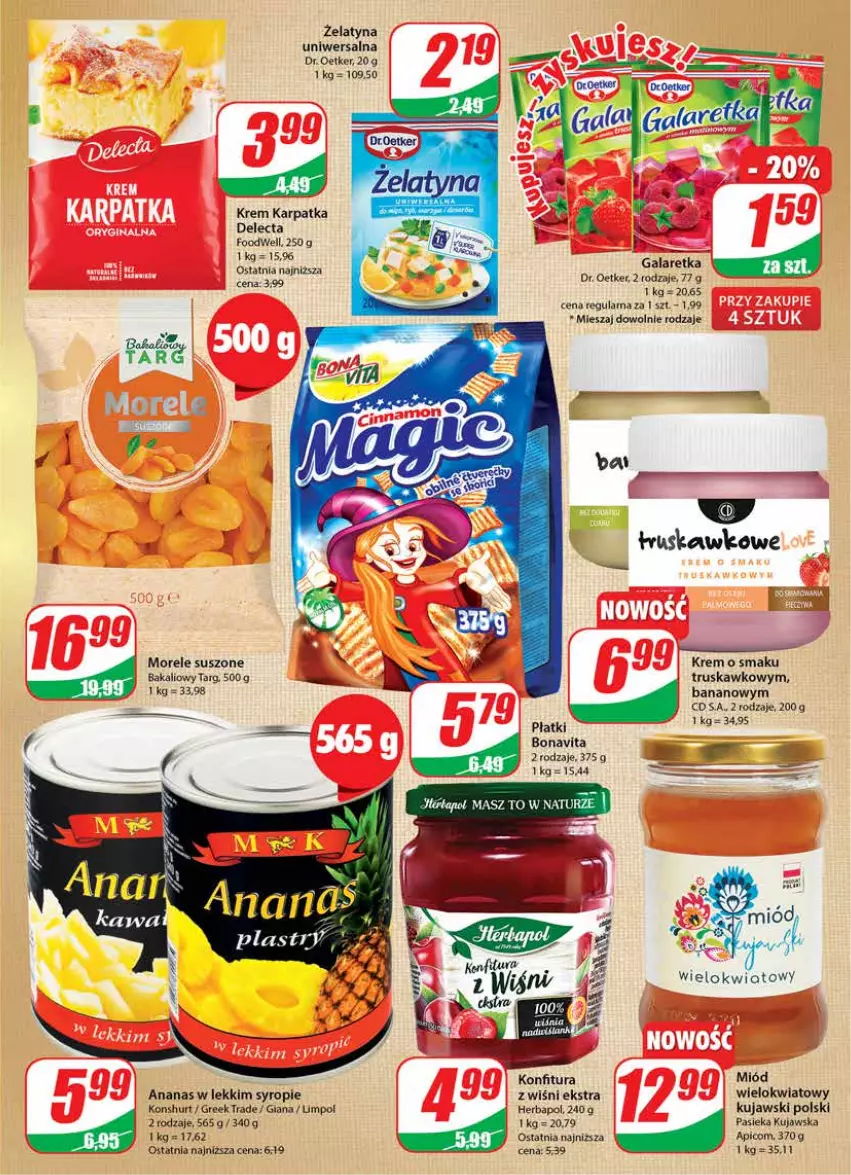 Gazetka promocyjna Dino - Gazetka - ważna 15.02 do 21.02.2023 - strona 5 - produkty: Ananas, Delecta, Dr. Oetker, Gala, Galaretka, Herbapol, Karp, Konfitura, Kujawski, Miód, Syrop