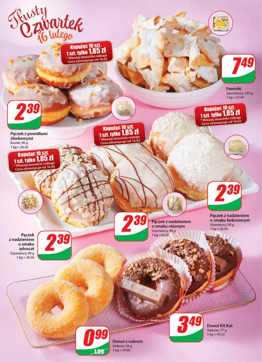 Gazetka promocyjna Dino - Gazetka - ważna 15.02 do 21.02.2023 - strona 7 - produkty: Donut, Kokos, Pączek, Róża