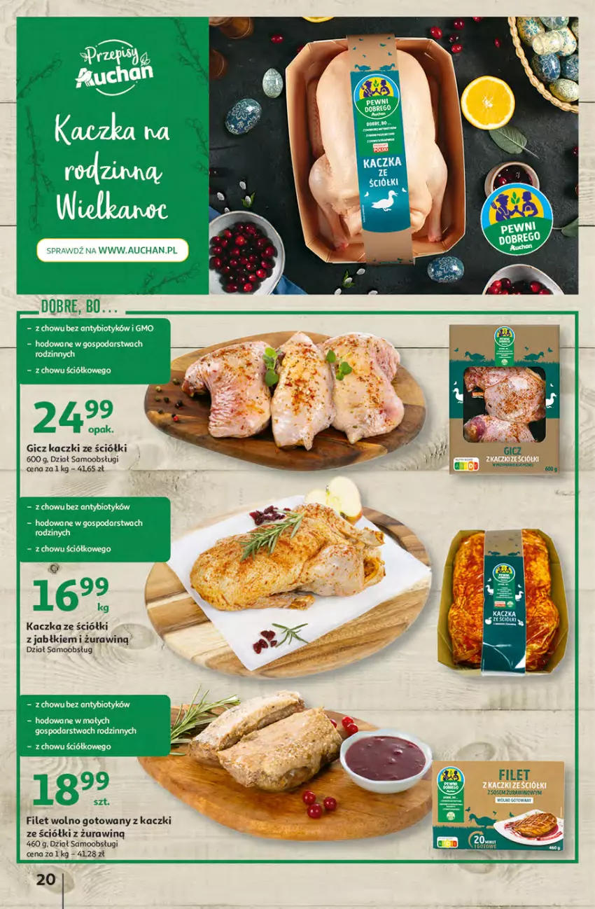 Gazetka promocyjna Auchan - przeNISKIE CENY przesmaczna Wielkanoc Hipermarkety - ważna 07.04 do 16.04.2022 - strona 20 - produkty: Kaczka