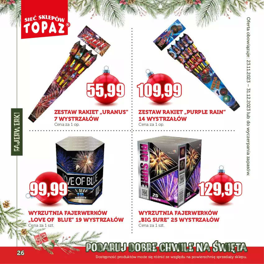 Gazetka promocyjna Topaz - Gazetka - ważna 23.11 do 31.12.2023 - strona 26 - produkty: Fa, Pur, Strzałów, Wyrzutnia