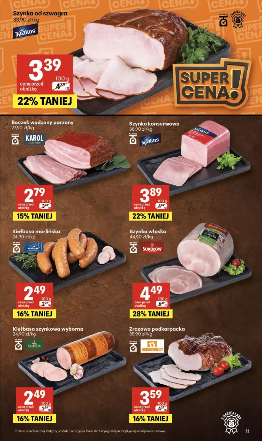 Gazetka promocyjna Delikatesy Centrum - Franczyza DC06 Czwartek - ważna 05.02 do 11.02.2026 - strona 11 - produkty: Karp, Kiełbasa, Ser, Szynka, Szynka konserwowa