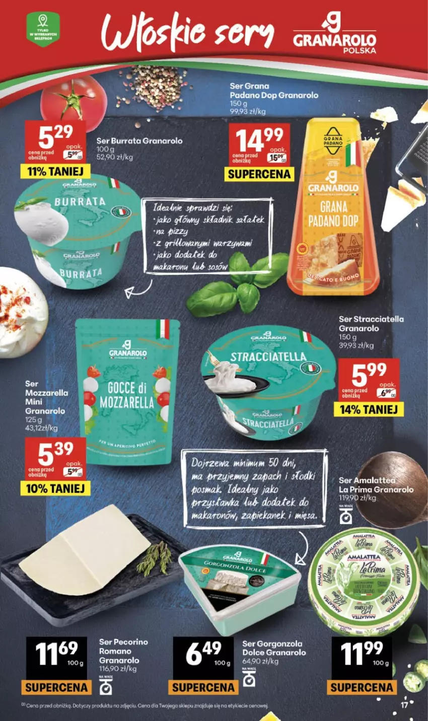 Gazetka promocyjna Delikatesy Centrum - Franczyza DC06 Czwartek - ważna 05.02 do 11.02.2026 - strona 17 - produkty: Burrata, Gorgonzola, Gra, Pecorino, Prima, Ser