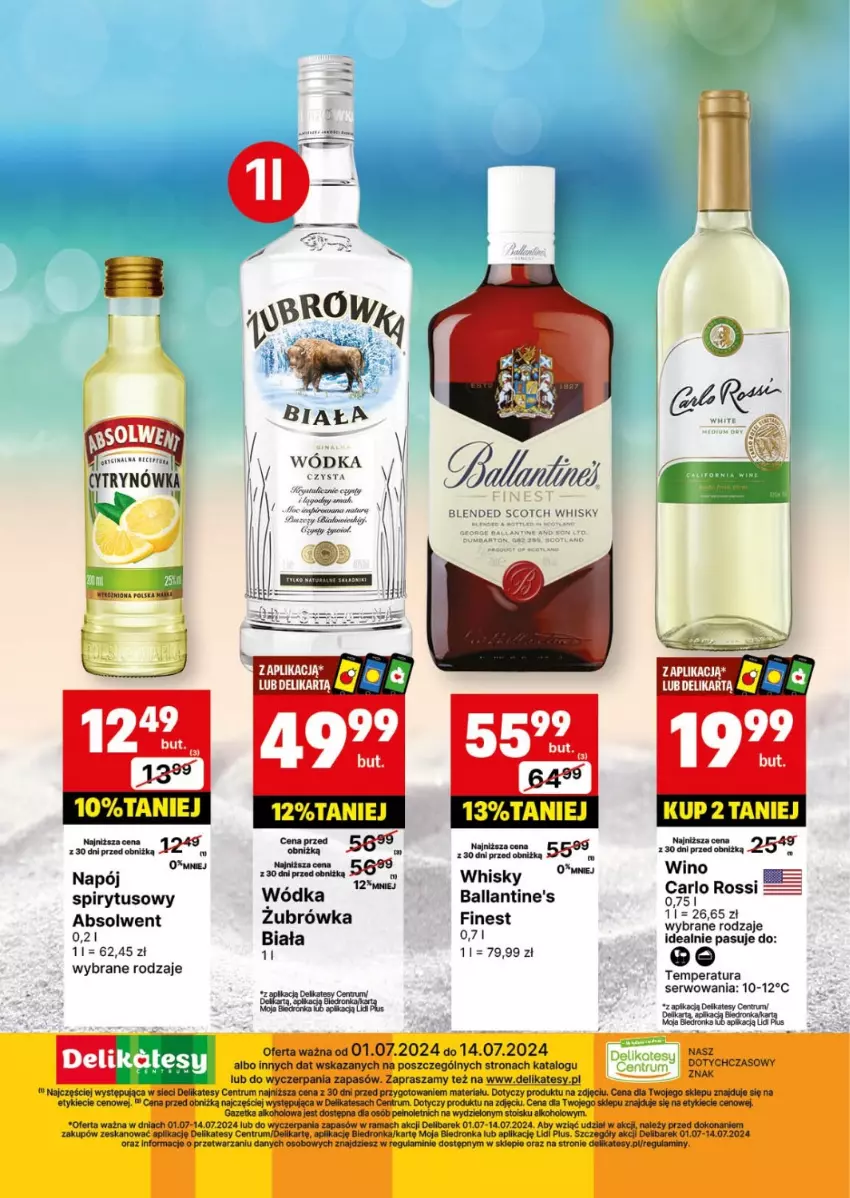 Gazetka promocyjna Delikatesy Centrum - DeliBarek DC27-DC29 - ważna 01.07 do 14.07.2024 - strona 16 - produkty: Ballantine's, Cukier, Czapka, Dron, Napój, Rama, Rum, Ser, Whisky, Wódka