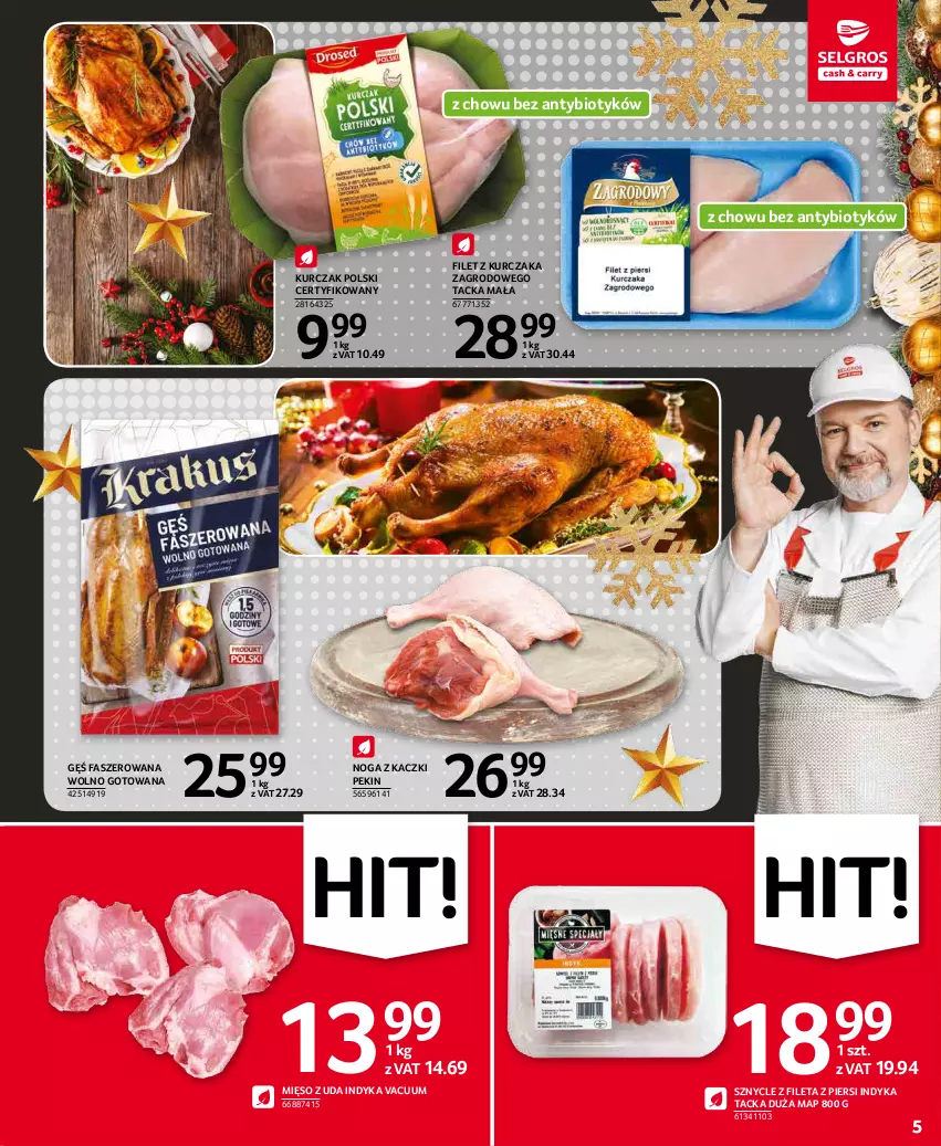 Gazetka promocyjna Selgros - Oferta spożywcza - ważna 02.12 do 15.12.2021 - strona 5 - produkty: Fa, Kurczak, Mięso, Noga z kaczki