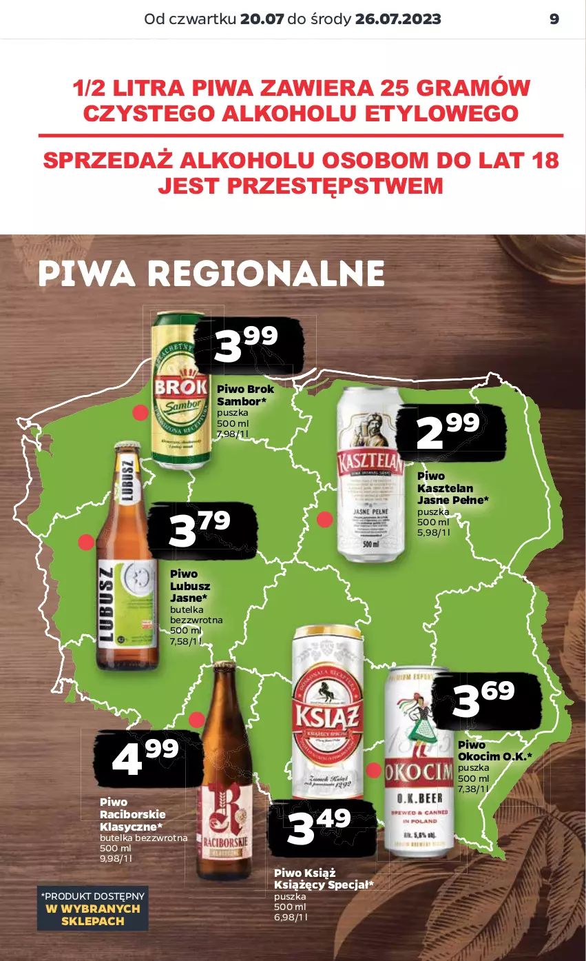 Gazetka promocyjna Netto - Artykuły spożywcze - ważna 20.07 do 26.07.2023 - strona 9 - produkty: Gra, Kasztelan, Koc, Okocim, Piwa, Piwo