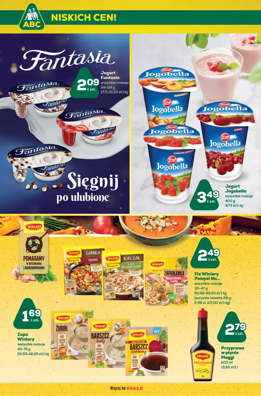 Gazetka promocyjna ABC - Gazetka - ważna 03.11 do 16.11.2022 - strona 6 - produkty: Bell, Bella, Fa, Fanta, Jogobella, Jogurt, Maggi, Przyprawa w płynie, Winiary, Zupa