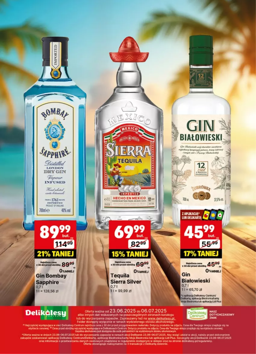 Gazetka promocyjna Delikatesy Centrum - Delibarek DC26-DC27 - ważna 23.06 do 06.07.2025 - strona 19 - produkty: Gin, Por, Rum, Tequila, Top