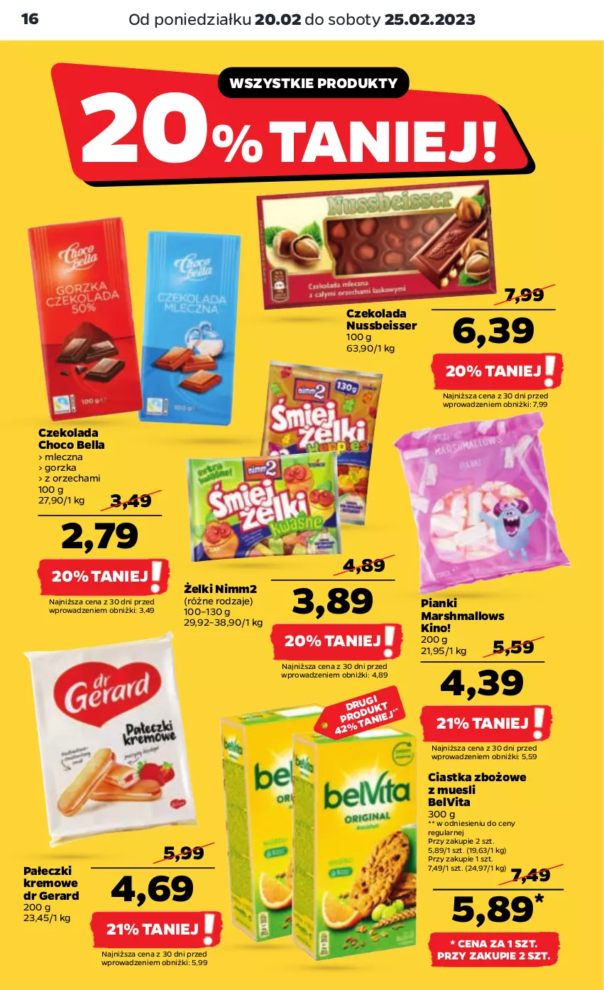 Gazetka promocyjna Netto - Artykuły spożywcze - ważna 20.02 do 25.02.2023 - strona 16 - produkty: Bell, Bella, BelVita, Ciastka, Czekolada, Dr Gerard, Mars, Marshmallows, Nimm2, Ser