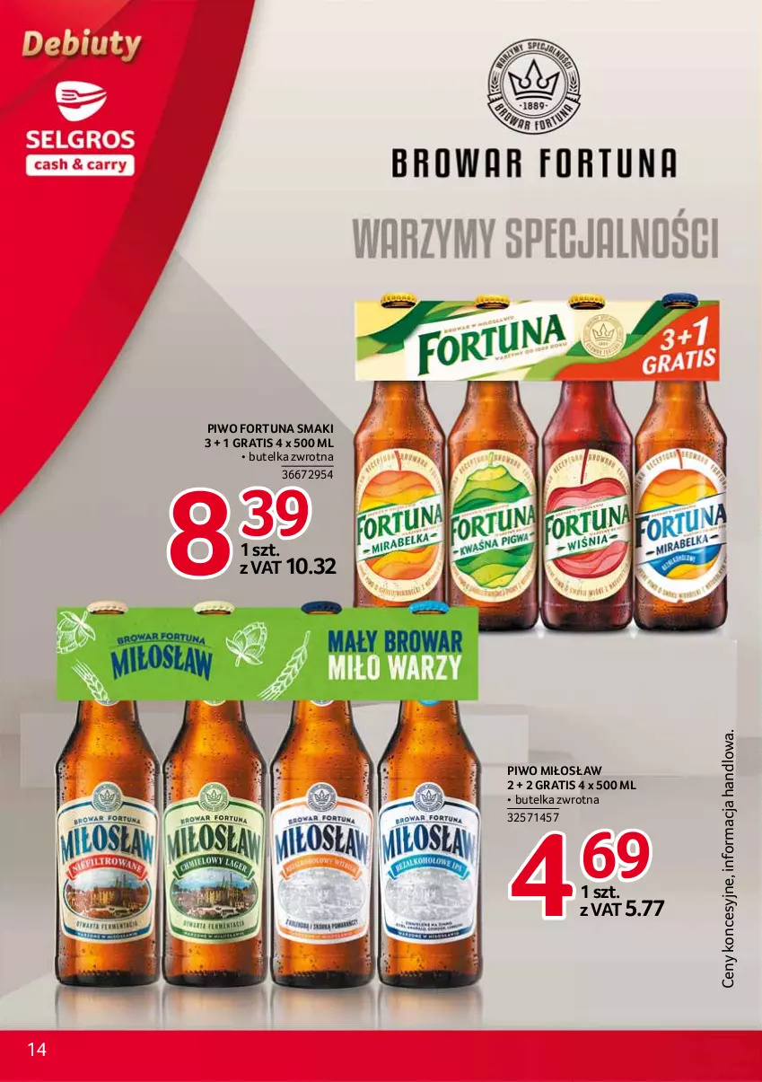 Gazetka promocyjna Selgros - Debiuty w Selgros - ważna 24.06 do 07.07.2021 - strona 14 - produkty: Fortuna, Gra, Piwo