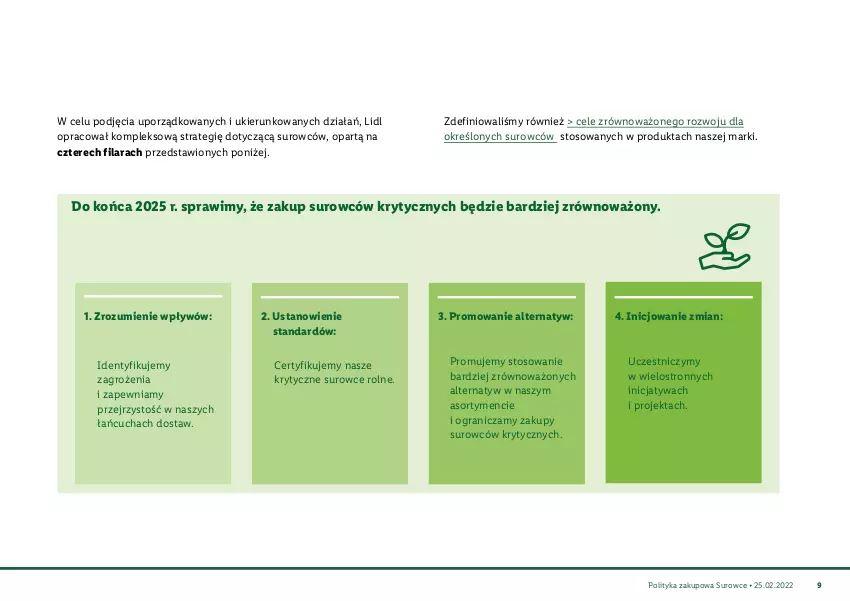 Gazetka promocyjna Lidl - Polityka zakupowa Surowce - ważna 25.02.2022 do 25.02.2030 - strona 10 - produkty: Gra, Por