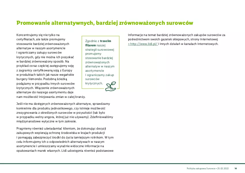 Gazetka promocyjna Lidl - Polityka zakupowa Surowce - ważna 25.02.2022 do 25.02.2030 - strona 15 - produkty: Burger, Gra, Kret, O nas, Piec, Rolnik