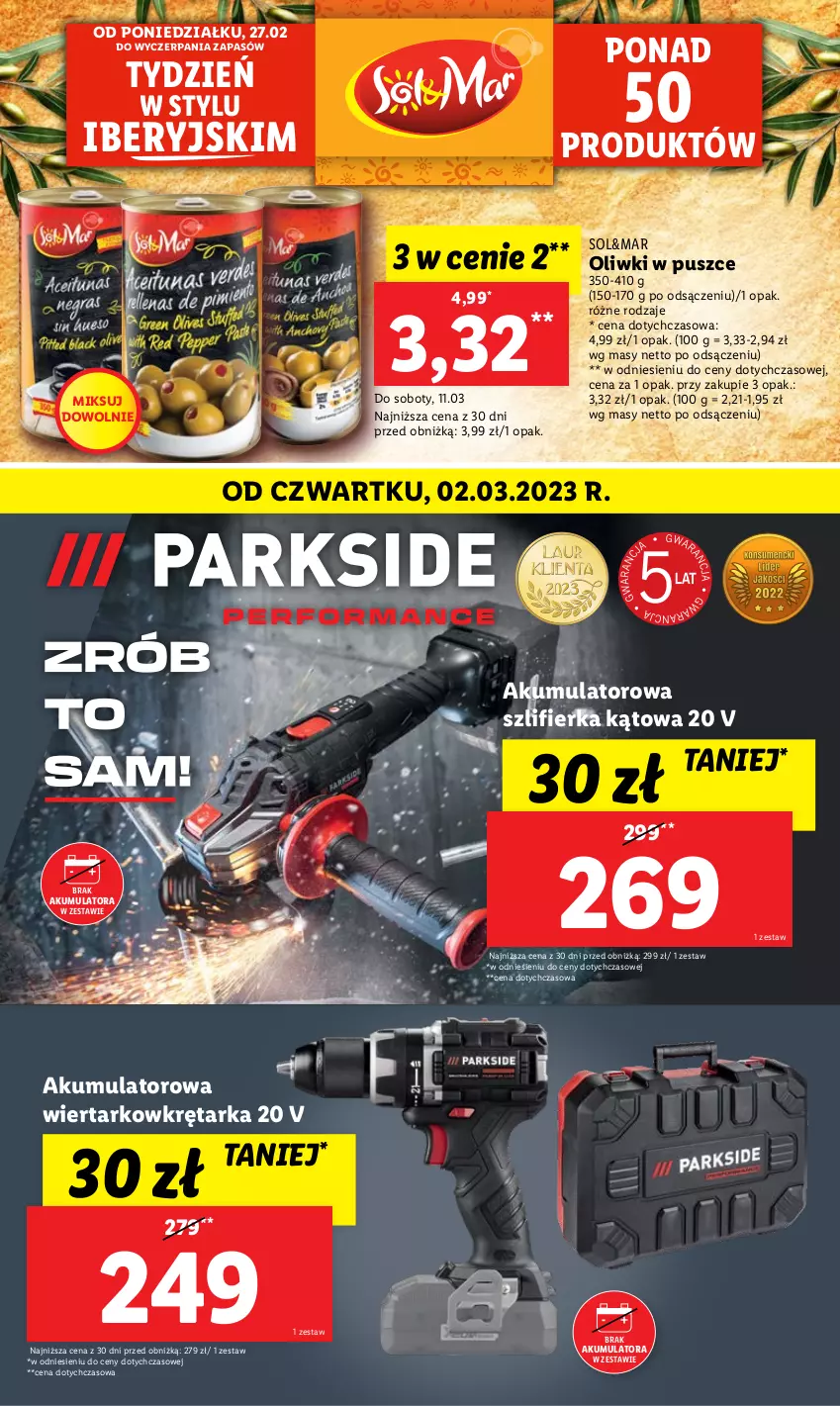 Gazetka promocyjna Lidl - GAZETKA - ważna 27.02 do 04.03.2023 - strona 48 - produkty: Akumulator, Akumulatorowa wiertarkowkrętark, Oliwki, Szlifierka, Szlifierka kątowa, Tarka, Wiertarkowkrętarka, Wkręt, Wkrętarka