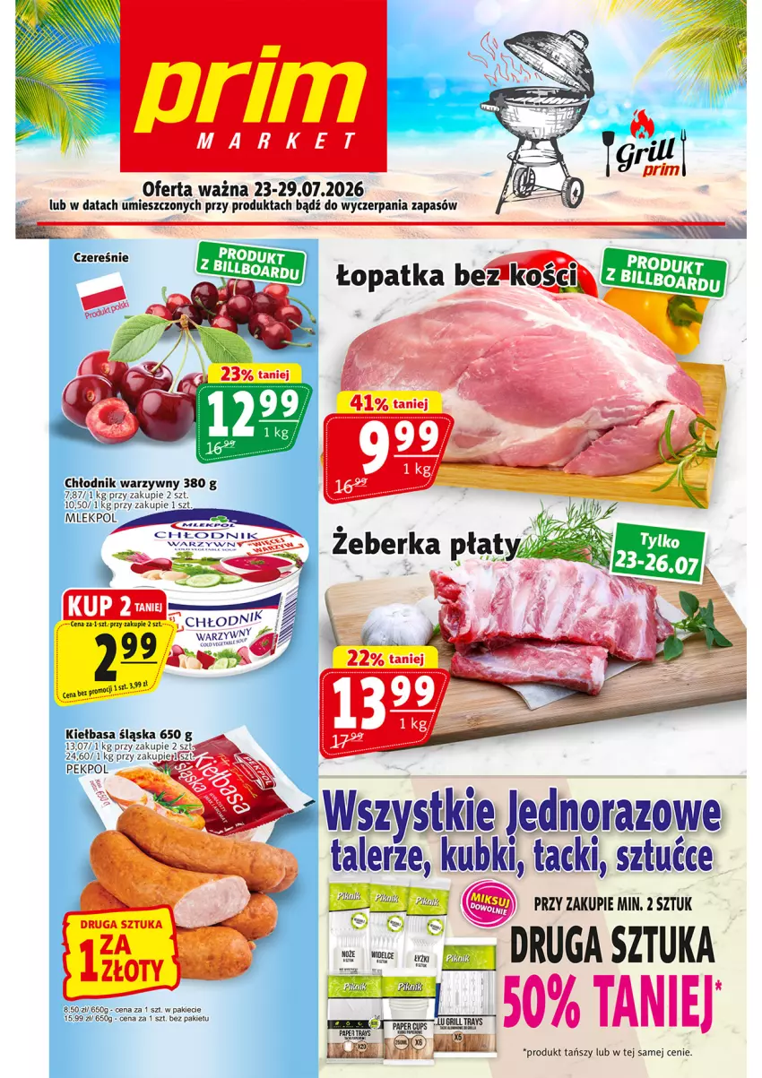Gazetka promocyjna Prim Market - ważna 23.07 do 29.07.2026 - strona 1 - produkty: Kiełbasa, Kiełbasa śląska, Talerz