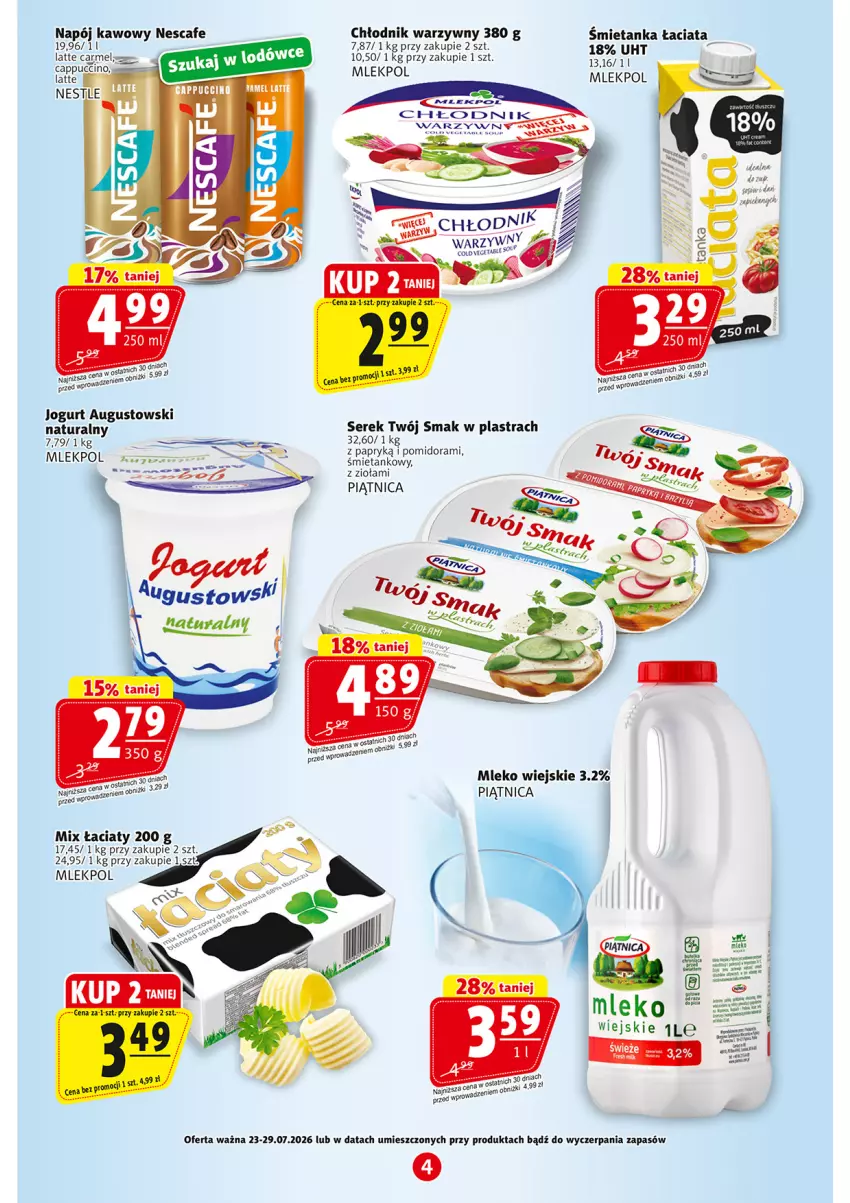 Gazetka promocyjna Prim Market - ważna 23.07 do 29.07.2026 - strona 4 - produkty: Cappuccino, HP, Jogurt, Mleko, Napój, Piątnica, Ser, Serek, Twój Smak, Vegeta