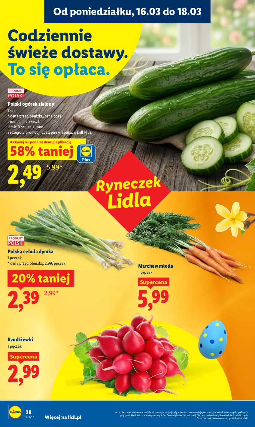 Gazetka promocyjna Lidl - Gazetka ważna od 16.03 do 18.03 - ważna 16.03 do 18.03.2026 - strona 30 - produkty: Cebula, Ogórek
