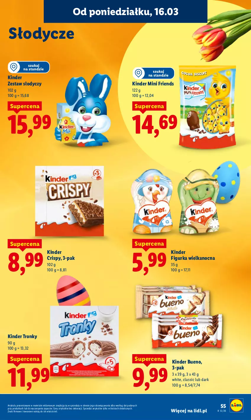 Gazetka promocyjna Lidl - Gazetka ważna od 16.03 do 18.03 - ważna 16.03 do 18.03.2026 - strona 57 - produkty: Kinder, Kinder Bueno