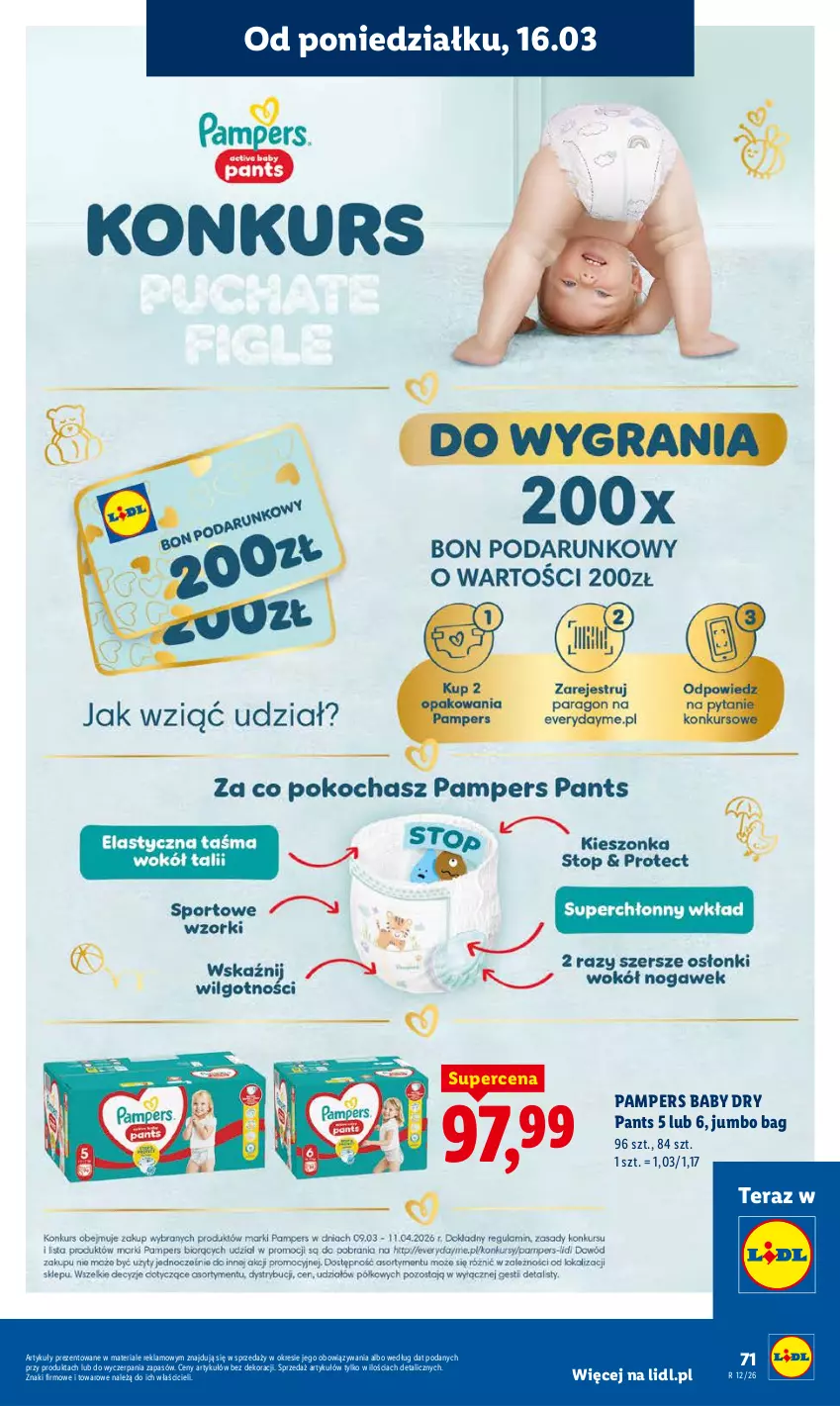Gazetka promocyjna Lidl - Gazetka ważna od 16.03 do 18.03 - ważna 16.03 do 18.03.2026 - strona 73 - produkty: O Bag, Pampers, Tera