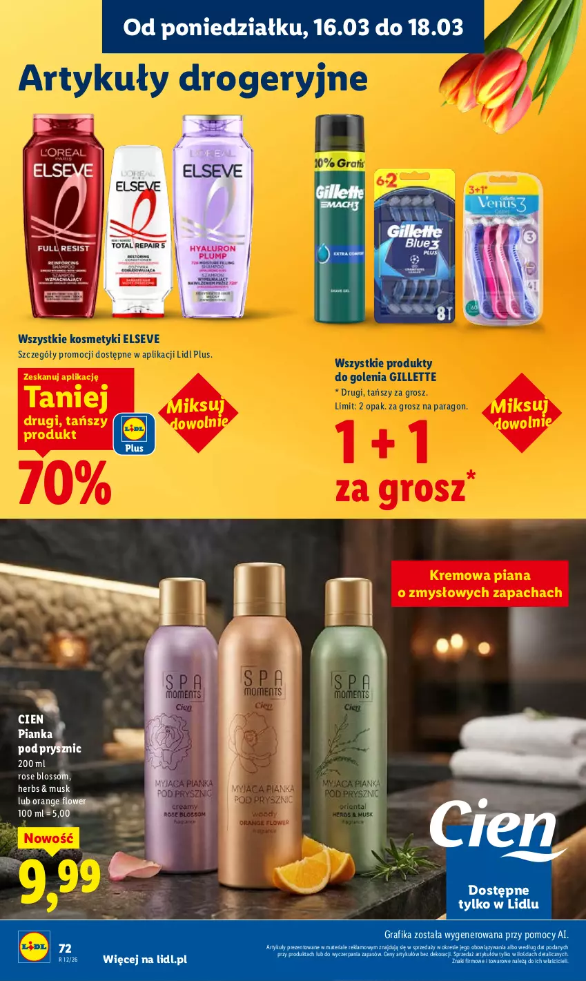 Gazetka promocyjna Lidl - Gazetka ważna od 16.03 do 18.03 - ważna 16.03 do 18.03.2026 - strona 74 - produkty: Elseve, Gillette, Gra, Grafika, Mus, Pianka pod prysznic