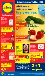 Gazetka promocyjna Lidl - Gazetka ważna od 16.03 do 18.03 - Gazetka - ważna od 18.03 do 18.03.2026 - strona 1 - produkty: Truskawki, Ogórek, Coca-Cola, Mlekovita, Pilos, Gouda, Masło, Mleko