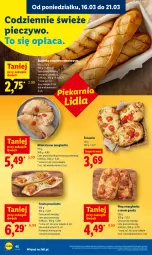 Gazetka promocyjna Lidl - Gazetka ważna od 16.03 do 18.03 - Gazetka - ważna od 18.03 do 18.03.2026 - strona 44 - produkty: Piec, Ser, Rust, Focaccia, Prosciutto, Bagietka, Pieczywo, Gouda