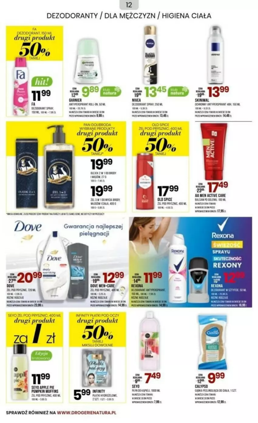 Gazetka promocyjna Drogerie Natura - ważna 03.10 do 16.10.2023 - strona 4 - produkty: Dezodorant, Dove, Fa, Garnier, LG, Mus, Nivea, Old Spice, Rama