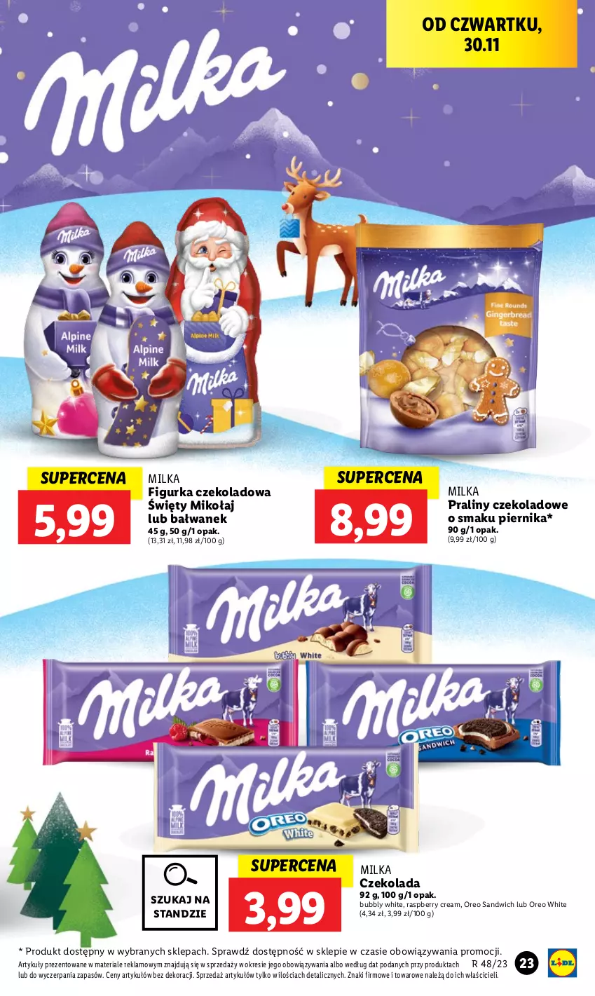 Gazetka promocyjna Lidl - GAZETKA - ważna 30.11 do 02.12.2023 - strona 25 - produkty: Czekolada, Milka, Oreo, Piernik, Praliny