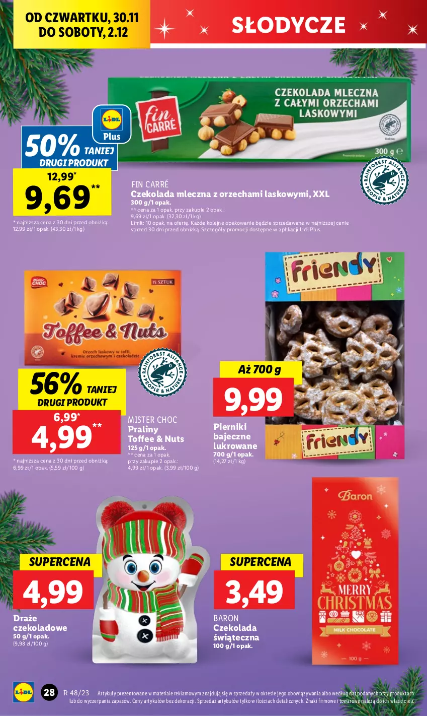 Gazetka promocyjna Lidl - GAZETKA - ważna 30.11 do 02.12.2023 - strona 30 - produkty: Czekolada, Czekolada mleczna, Olej, Piernik, Praliny