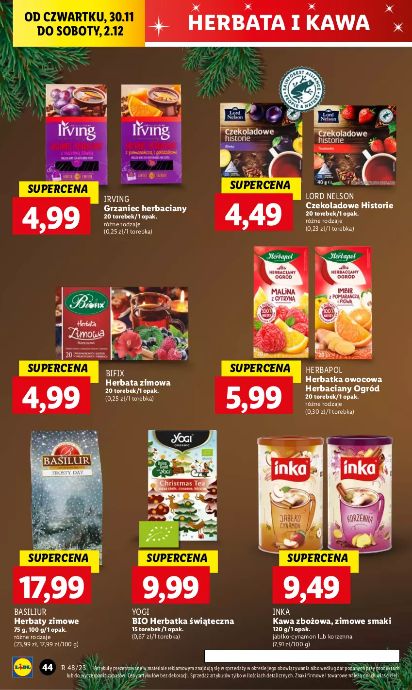 Gazetka promocyjna Lidl - GAZETKA - ważna 30.11 do 02.12.2023 - strona 46 - produkty: Herbapol, Herbata, Inka, Irving, Kawa, Kawa zbożowa, Ogród, Torebka