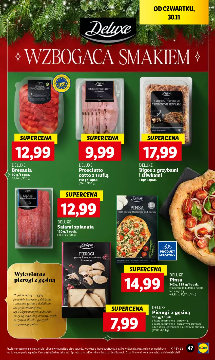 Gazetka promocyjna Lidl - GAZETKA - ważna 30.11 do 02.12.2023 - strona 49 - produkty: Bigos, Bresaola, Fa, Pierogi, Prosciutto, Salami