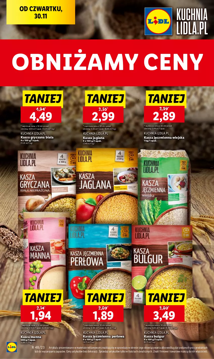 Gazetka promocyjna Lidl - GAZETKA - ważna 30.11 do 02.12.2023 - strona 56 - produkty: Bulgur, Gry, Kasza, Kasza gryczana, Kasza jaglana, Kasza jęczmienna, Kuchnia, LANA, LG, Tera