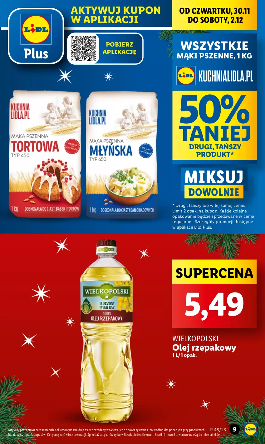 Gazetka promocyjna Lidl - GAZETKA - ważna 30.11 do 02.12.2023 - strona 9 - produkty: Olej, Olej rzepakowy