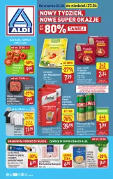 Gazetka promocyjna Aldi - Pełna oferta - Gazetka - ważna od 27.04 do 27.04.2025 - strona 1 - produkty: Piwa, Piwo, Maasdam, Mięso mielone, Mięso mielone z łopatki wieprzowej, Sos, Ser, Gra, Smakowita, Hofburger, Mortadella, Kawa ziarnista, Kawa, T-shirt, Dell, Burger, Pomidory, Segafredo, Mięso, Fa