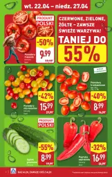 Gazetka promocyjna Aldi - Pełna oferta - Gazetka - ważna od 27.04 do 27.04.2025 - strona 2 - produkty: Warzywa, Papryka, Szpic, Grunt, Pomidory