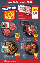Gazetka promocyjna Aldi - Pełna oferta - Gazetka - ważna od 27.04 do 27.04.2025 - strona 28 - produkty: Karkówka wieprzowa, Stek, Mięsne specjały, Burger, Rostbef