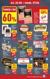 Gazetka promocyjna Aldi - Pełna oferta - Gazetka - ważna od 27.04 do 27.04.2025 - strona 7 - produkty: Kurczak, Polędwica, All Seasons, Sos, Gry, Korniszony, Brie, Parówki, Sati, Lody, Miks tłuszczowy, Finuu