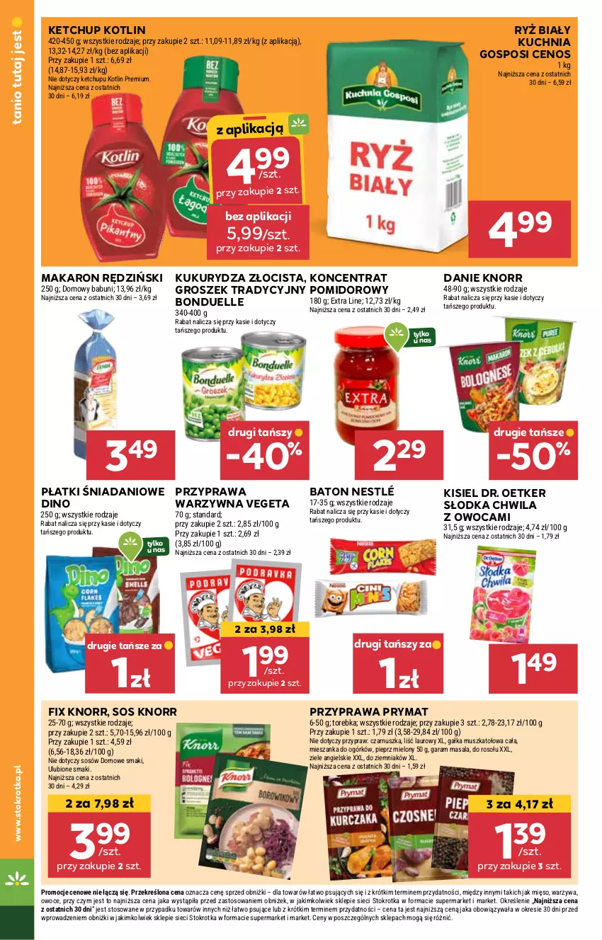 Gazetka promocyjna Stokrotka - Market - ważna 26.02 do 05.03.2025 - strona 10 - produkty: Babuni, Baton, Bonduelle, Cenos, Danio, Dr. Oetker, Gałka, Groszek, Ketchup, Kisiel, Knorr, Kotlin, Kuchnia, Kukurydza, Laur, Makaron, Mięso, Mus, Nestlé, Owoce, Pieprz, Prymat, Ryż, Ryż biały, Słodka Chwila, Sos, Torebka, Vegeta, Warzywa, Ziele angielskie