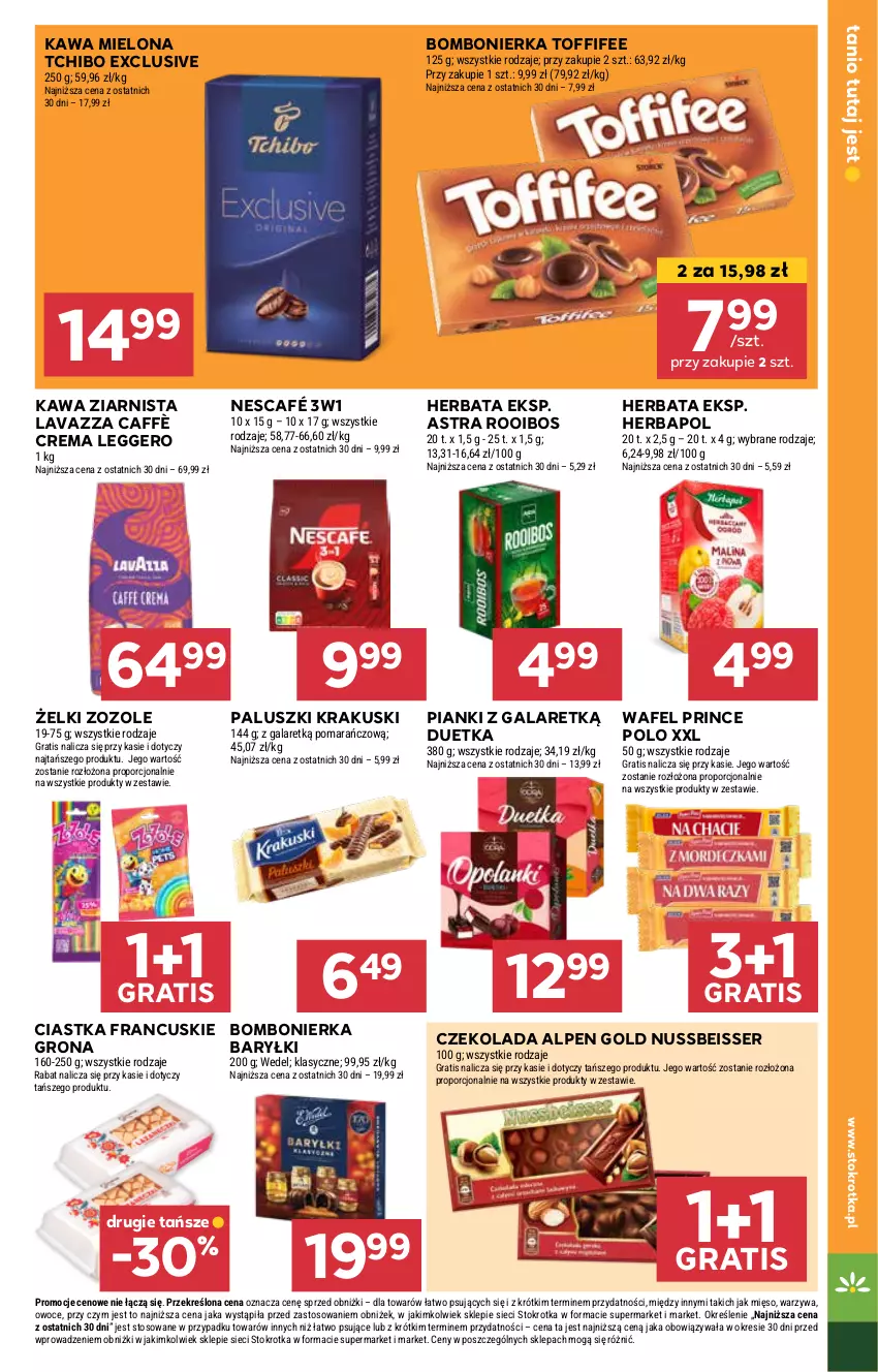 Gazetka promocyjna Stokrotka - Market - ważna 26.02 do 05.03.2025 - strona 11 - produkty: Baryłki, Ciastka, Czekolada, Gala, Gra, Herbapol, Herbata, Kawa, Kawa mielona, Kawa ziarnista, Krakus, Krakuski, Lavazza, Mięso, Nescafé, Owoce, Por, Prince Polo, Ser, Tchibo, Toffifee, Warzywa