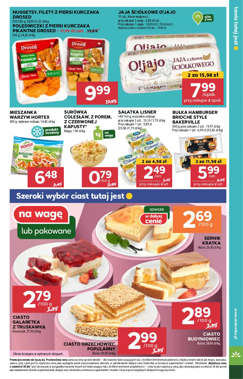 Gazetka promocyjna Stokrotka - Market - ważna 26.02 do 05.03.2025 - strona 13 - produkty: Bułka, Bułka hamburger, Burger, Gala, Galaretka, Hamburger, Hortex, Jaja, Kurczak, Lisner, Mięso, Mieszanka warzyw, Owoce, Por, Sałat, Sałatka, Ser, Surówka, Warzywa