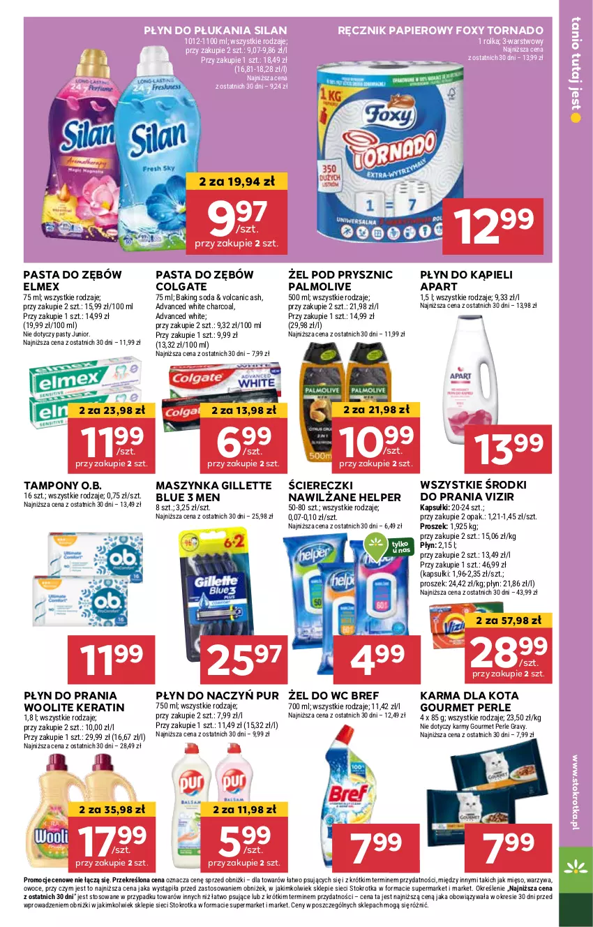 Gazetka promocyjna Stokrotka - Market - ważna 26.02 do 05.03.2025 - strona 17 - produkty: Bref, Colgate, Elmex, Foxy, Gillette, Gra, LG, Maszynka, Mięso, O.B., Owoce, Palmolive, Papier, Pasta do zębów, Płyn do kąpieli, Płyn do płukania, Płyn do prania, Pur, Ręcznik, Silan, Szynka, Tampony, Vizir, Warzywa, Woolite