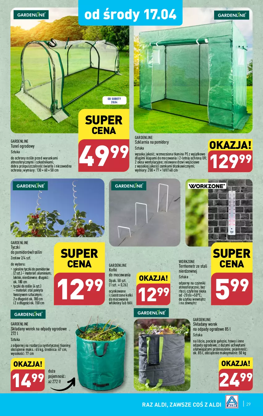 Gazetka promocyjna Aldi - Pełna oferta - ważna 15.04 do 20.04.2024 - strona 29 - produkty: Cynk, Drzwi, Drzwi wejściowe, Pomidory, Por, Sok, Termometr, Tunel