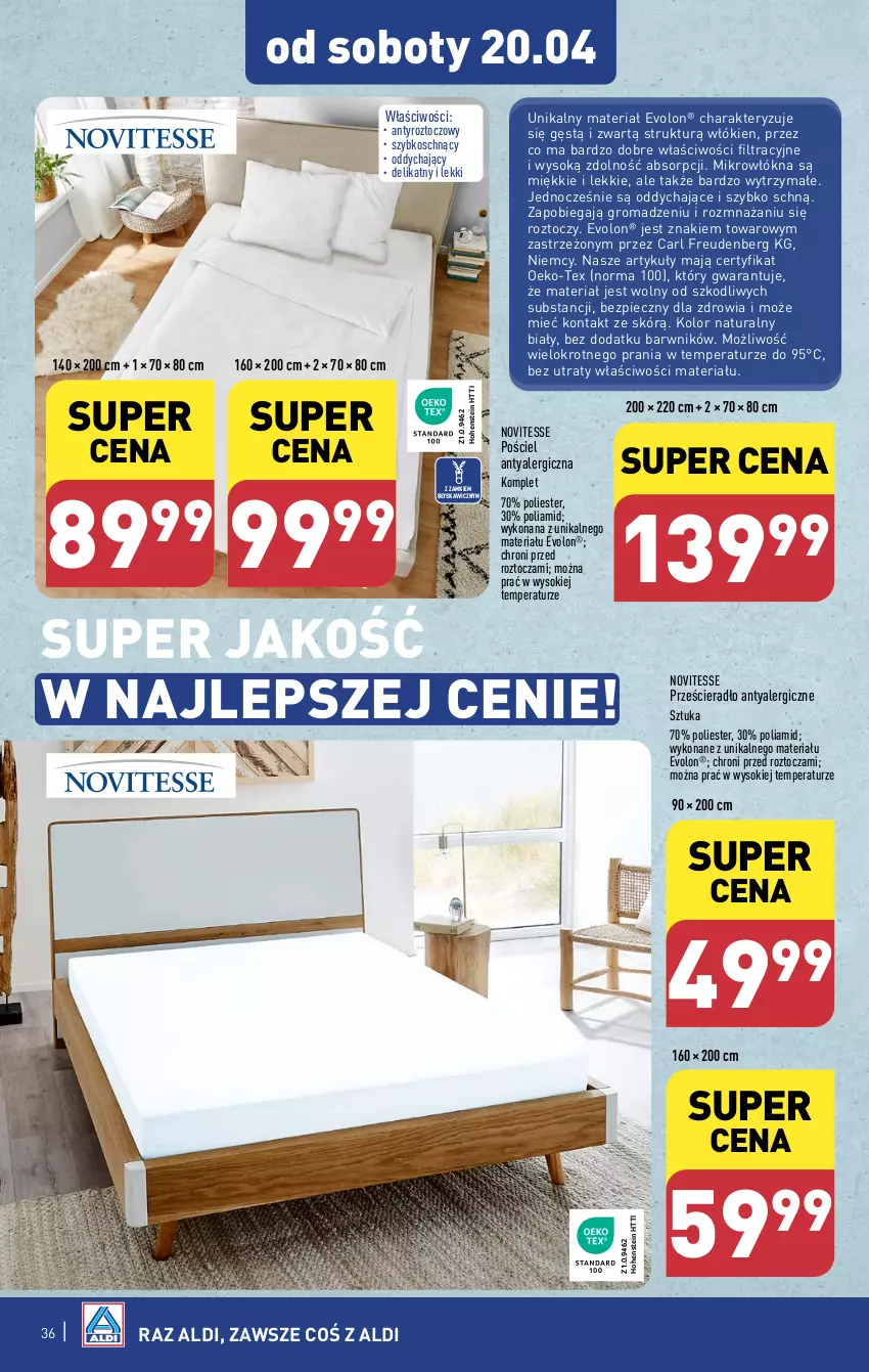 Gazetka promocyjna Aldi - Pełna oferta - ważna 15.04 do 20.04.2024 - strona 36 - produkty: Piec, Pościel, Prześcieradło, Sok