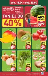 Gazetka promocyjna Aldi - Pełna oferta - Gazetka - ważna od 20.04 do 20.04.2024 - strona 3 - produkty: Cebula, Warzywa, Kiwi, Owoce, Seler naciowy, Arbuz, Mango, Jabłka, Boczniak