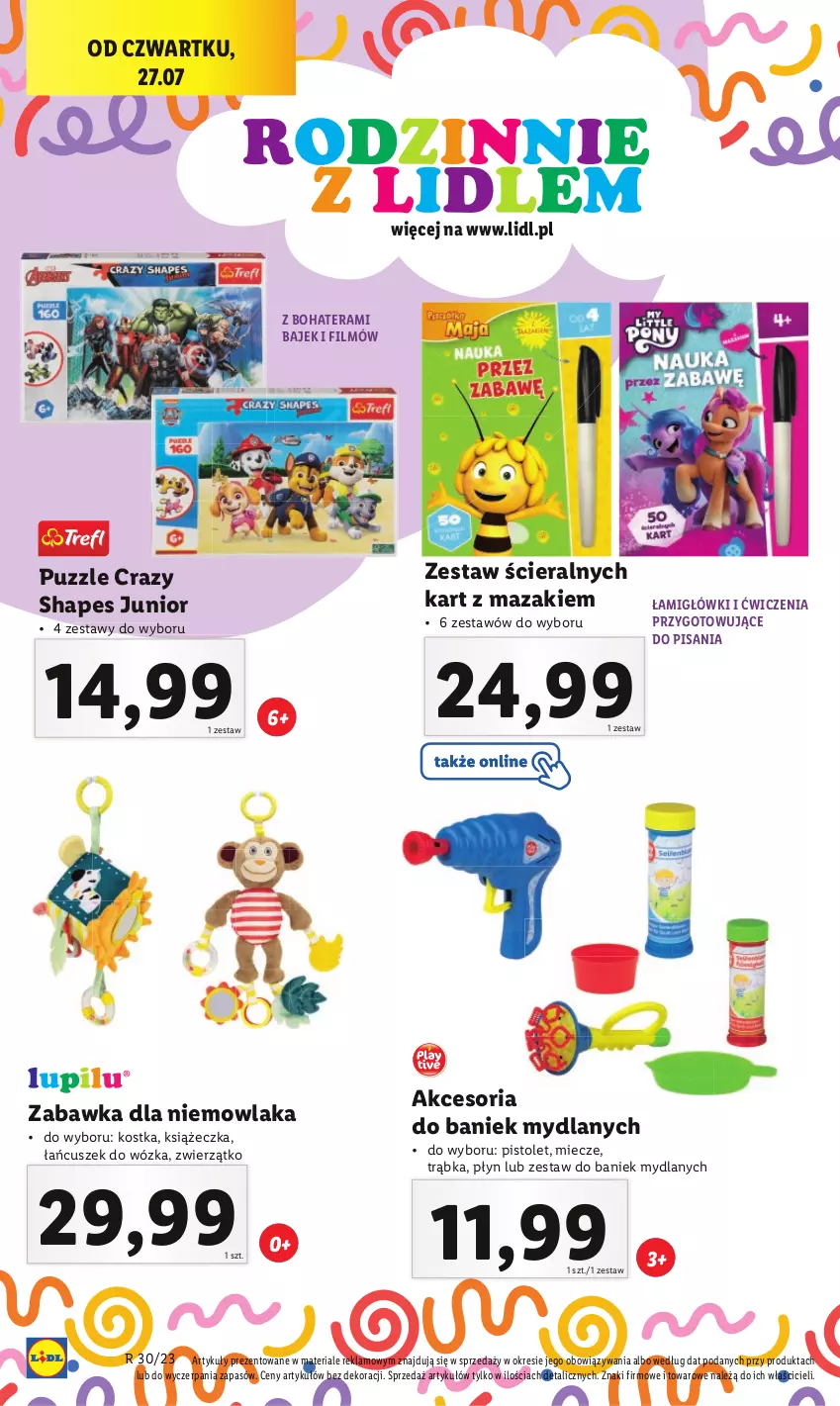 Gazetka promocyjna Lidl - GAZETKA - ważna 24.07 do 29.07.2023 - strona 14 - produkty: Miecz, Pistolet, Puzzle, Tera, Trąbka, Zabawka