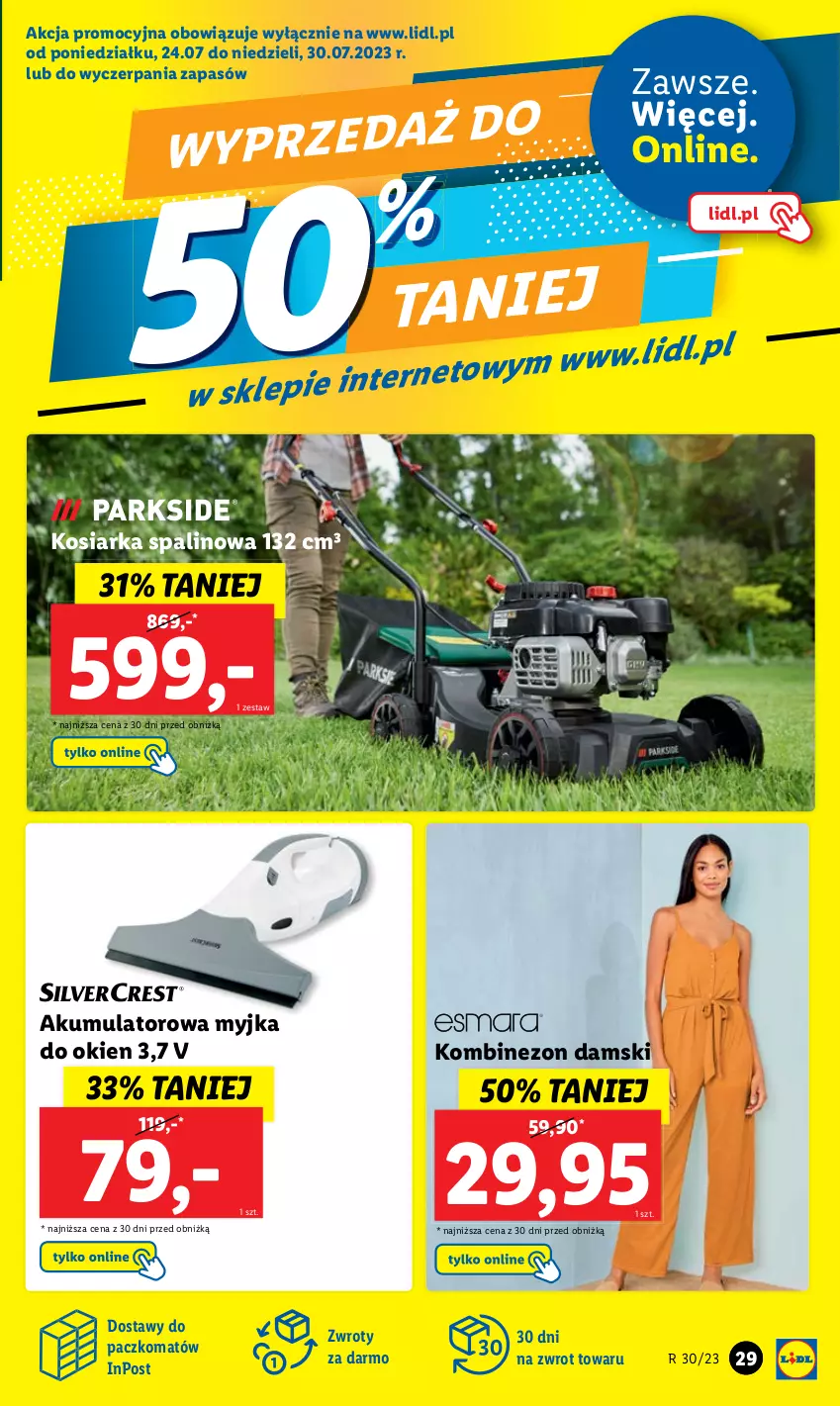 Gazetka promocyjna Lidl - GAZETKA - ważna 24.07 do 29.07.2023 - strona 35 - produkty: Akumulator, Kombinezon, Kosiarka, Myjka do okien