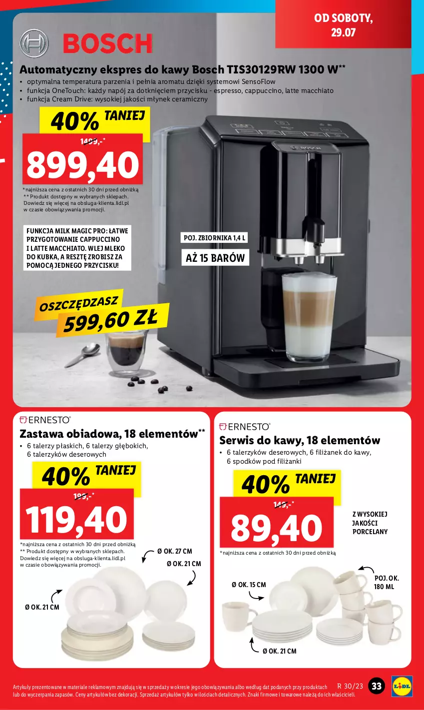 Gazetka promocyjna Lidl - GAZETKA - ważna 24.07 do 29.07.2023 - strona 39 - produkty: Bosch, Cappuccino, Chia, Deser, Mleko, Młynek, Napój, Por, Ser, Sok, Talerz, Talerzyk