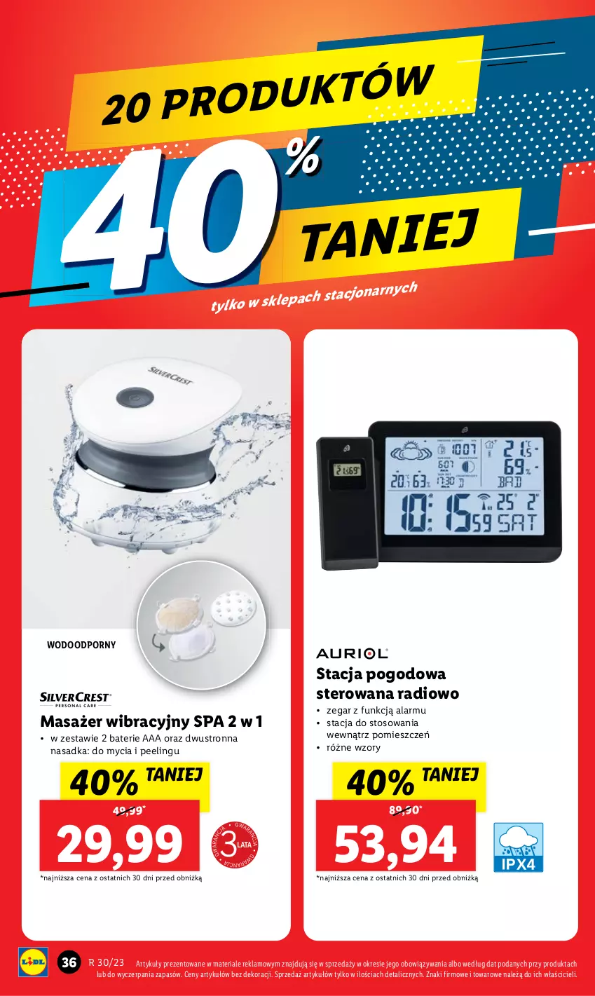 Gazetka promocyjna Lidl - GAZETKA - ważna 24.07 do 29.07.2023 - strona 42 - produkty: Masażer, Peeling, Por, Stacja pogodowa, Zegar