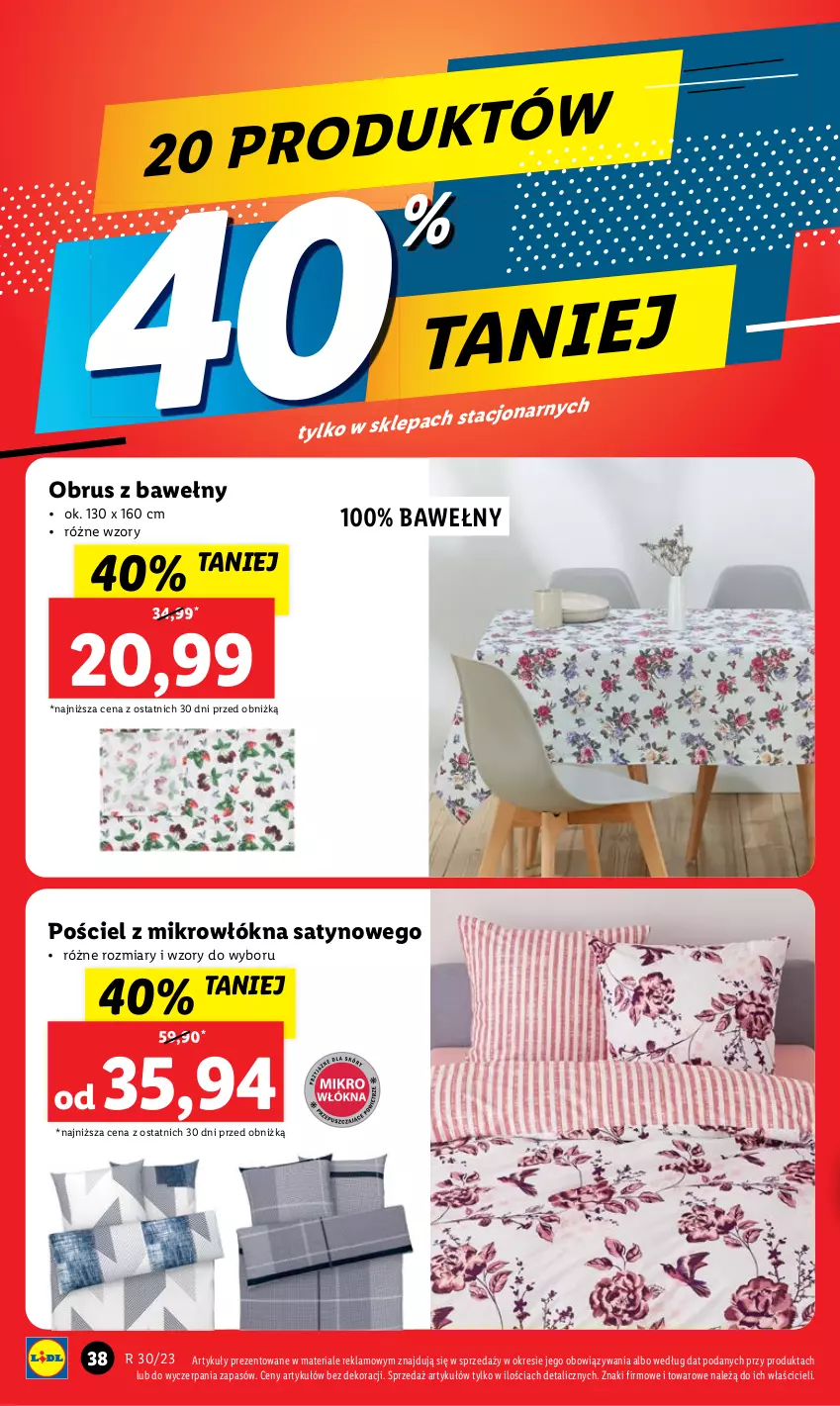 Gazetka promocyjna Lidl - GAZETKA - ważna 24.07 do 29.07.2023 - strona 44 - produkty: Obrus, Pościel